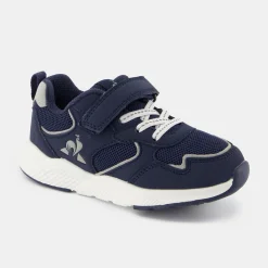 Clearance Le Coq Sportif CHAUSSURES ENFANTChaussures bleues à scratch RUNNER enfant Moonlitocean/silver