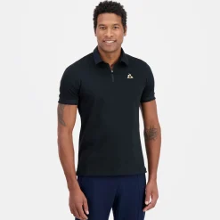 Online Le Coq Sportif Coq d'orPolo col zippé Homme en interlock 240g coton Black