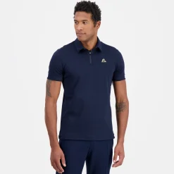 New Le Coq Sportif Coq d'orPolo col zippé Homme en interlock 240g coton Darkvelvet