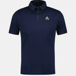 New Le Coq Sportif Coq d'orPolo col zippé Homme en interlock 240g coton Darkvelvet