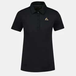 Discount Le Coq Sportif Coq d'OrPolo Femme en interlock 240g coton Black