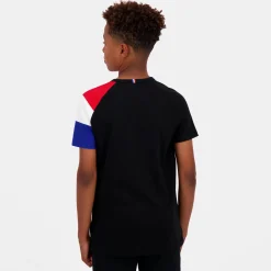 Best Sale Le Coq Sportif EssentielsT-shirt Enfant Black/n.o.w/b.electro/r.elect