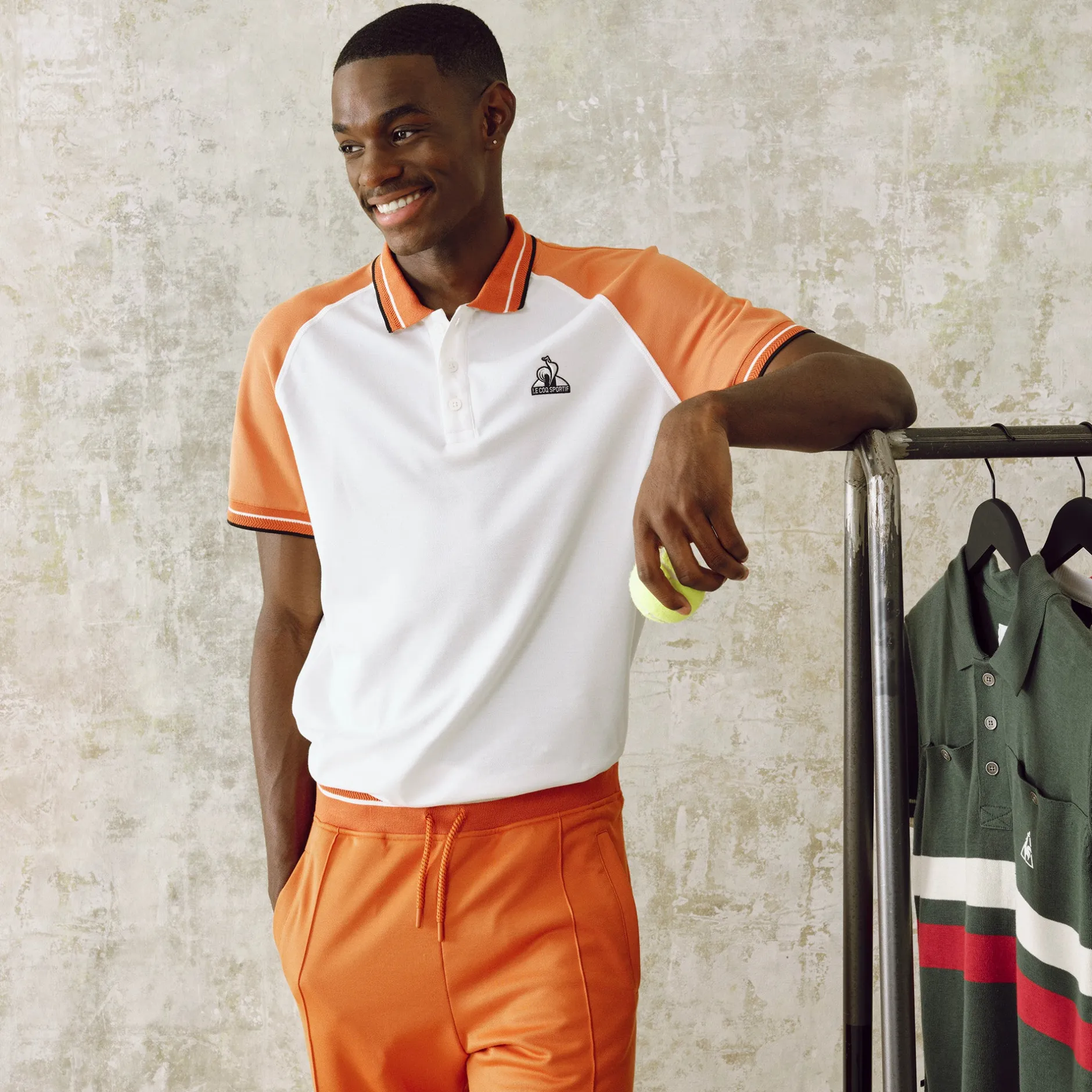 Hot Le Coq Sportif HéritagePolo Homme Marshmallow/apricotorange