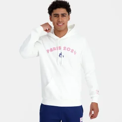 New Le Coq Sportif Paris 2024 | Sweat à capuche Homme Marshmallow