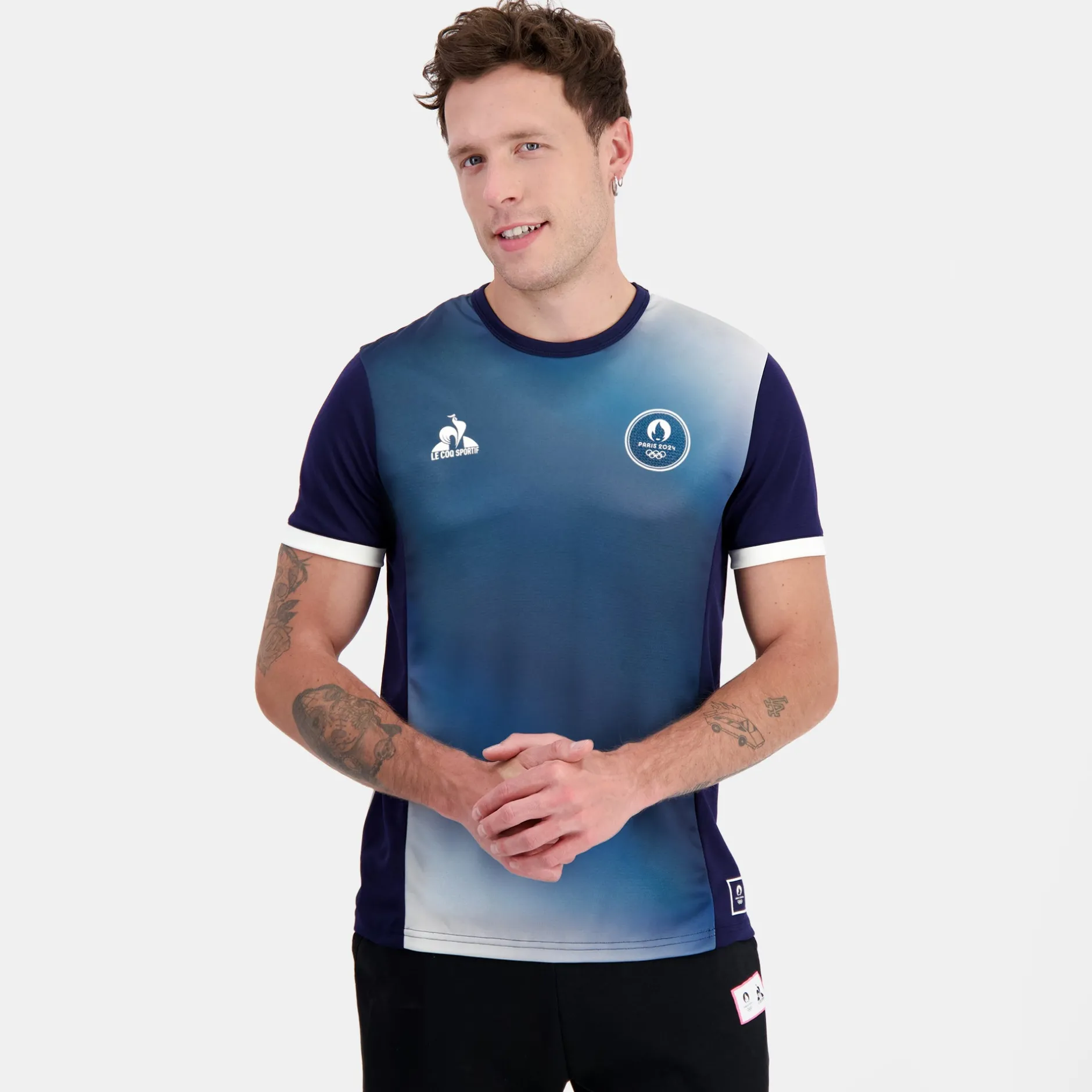 Discount Le Coq Sportif Paris 2024 | T-shirt Homme Bleunuit/marshmallow