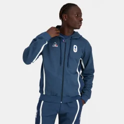 Outlet Le Coq Sportif Équipe de France Olympique | Paris 2024Sweat zippé à capuche Équipe de France Homme Insigniablue