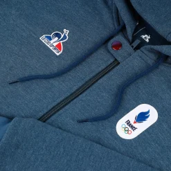 Outlet Le Coq Sportif Équipe de France Olympique | Paris 2024Sweat zippé à capuche Équipe de France Homme Insigniablue