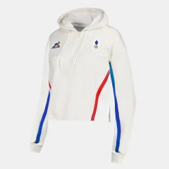 Sale Le Coq Sportif Équipe de France Olympique | Paris 2024Sweat crop à capuche officiel Équipe de France Femme
