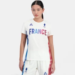 Shop Le Coq Sportif Équipe de France Olympique | Paris 2024T-shirt Équipe de France Femme Marshmallow