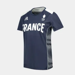 New Le Coq Sportif Équipe de France Olympique | Paris 2024T-shirt Équipe de France Femme Insigniablue