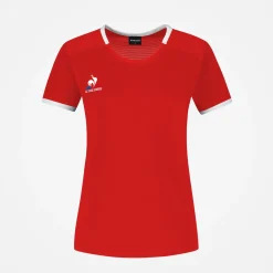 Best Le Coq Sportif TennisT-shirt Femme Purrouge/newopticalwhite