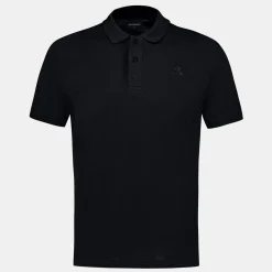 Discount Le Coq Sportif Ton sur tonPolo Homme en jersey piqué coton Black