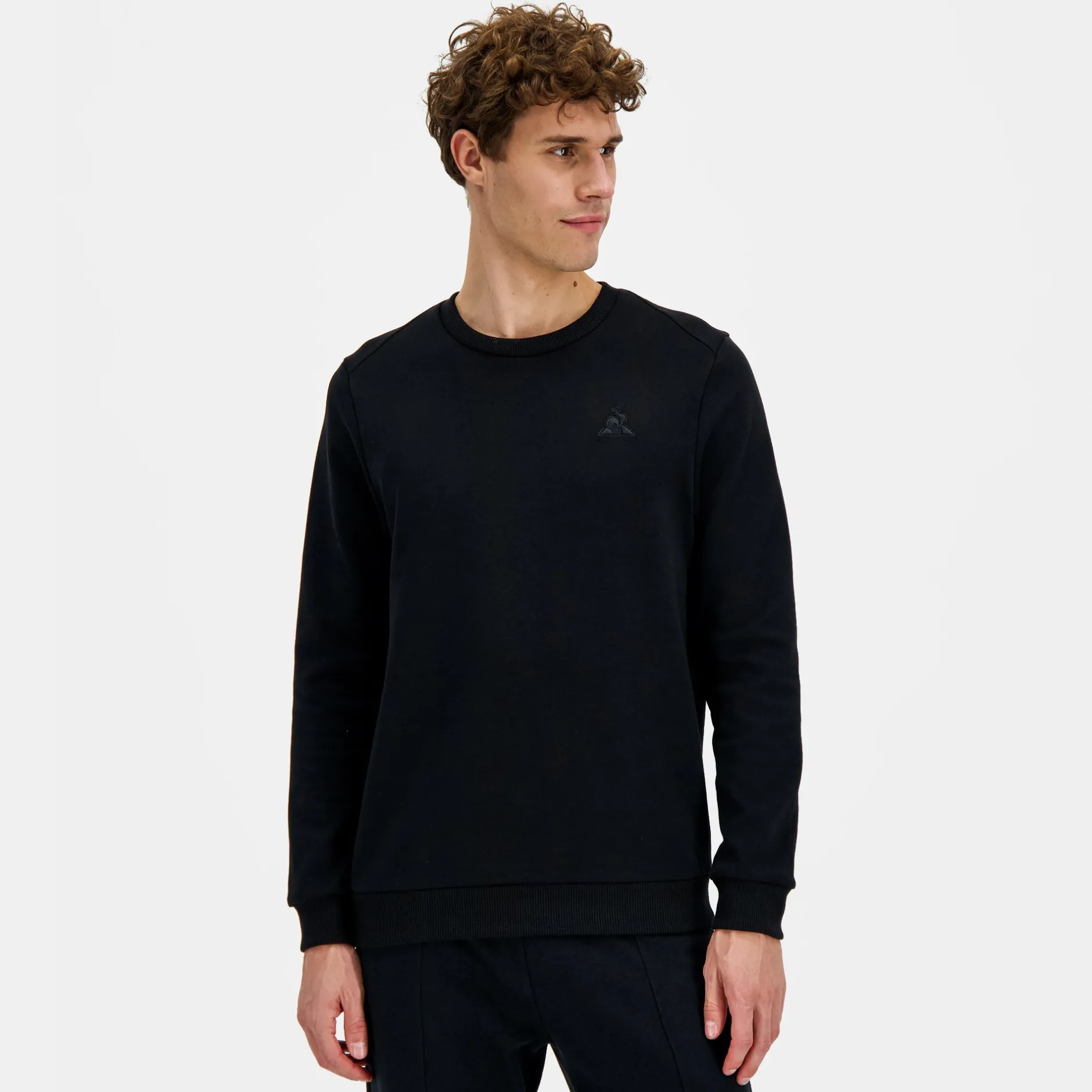Fashion Le Coq Sportif Ton sur tonSweat col rond Homme Black