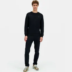 Fashion Le Coq Sportif Ton sur tonSweat col rond Homme Black