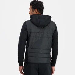 Best Sale Le Coq Sportif Ton sur tonSweat zippé à capuche hybride déperlant Homme Black