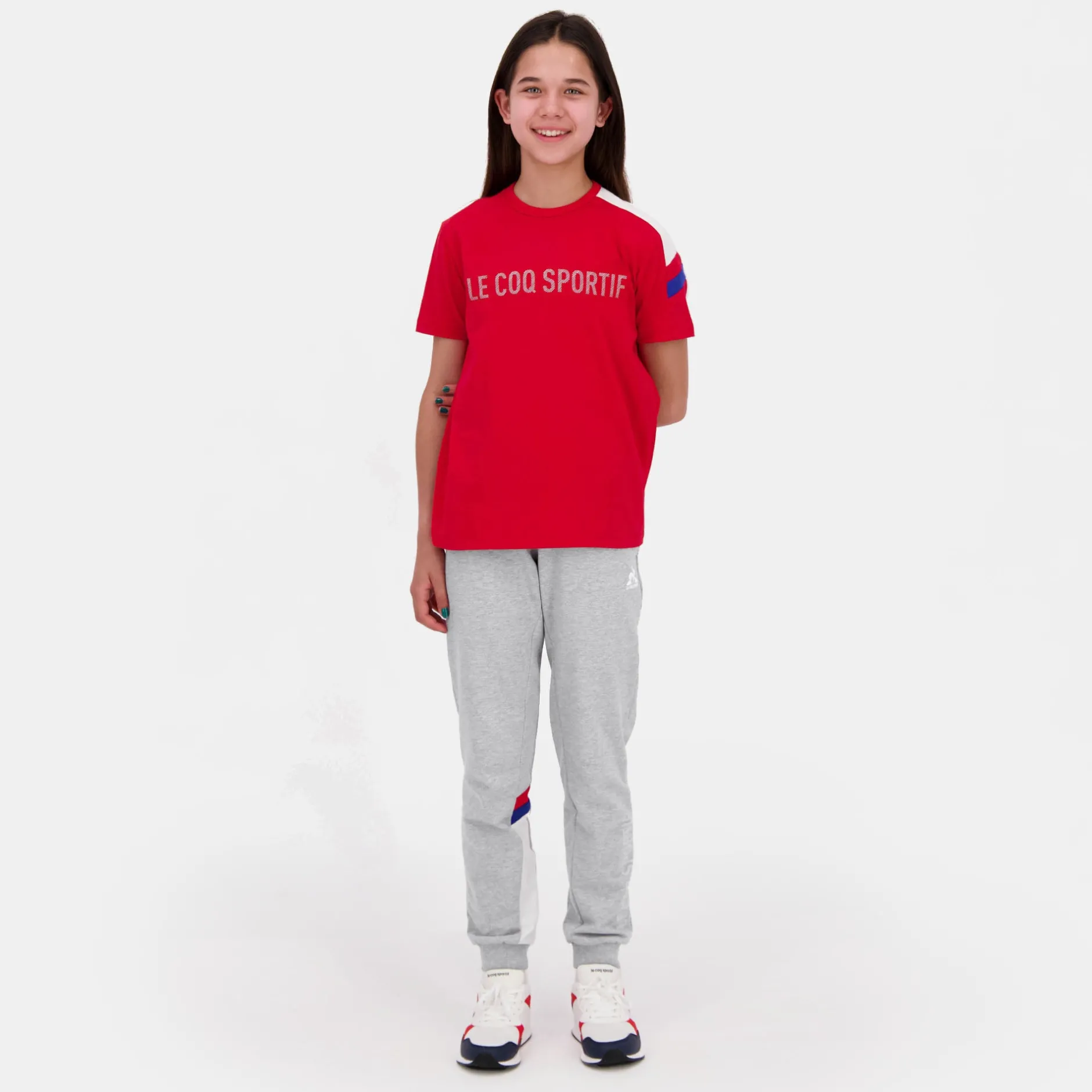 Fashion Le Coq Sportif TricoloreT-shirt Enfant Purrouge