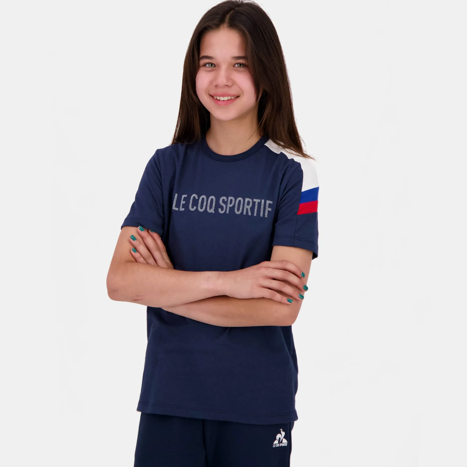 Sale Le Coq Sportif TricoloreT-shirt Enfant Bluelight